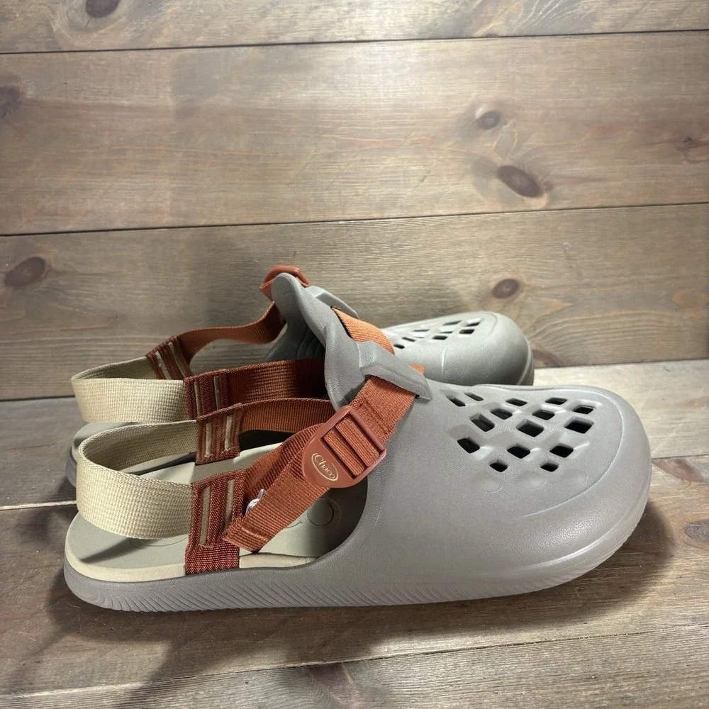 chaco chillos mens size 13 shoes brown rubber slip on clogs sandals